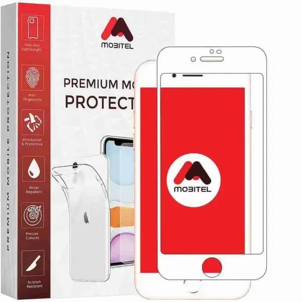 Mobitel Full Coverage Tempered Glass Screen Protector for iPhone 7 Plus, 8 Plus